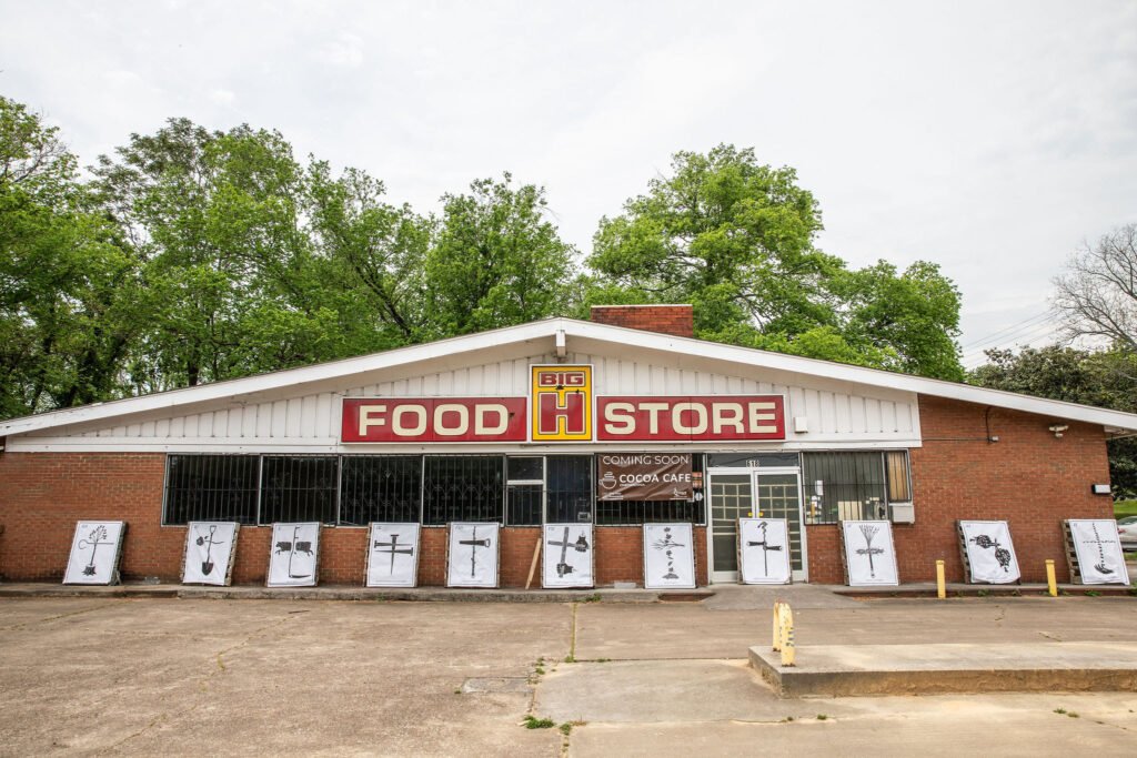 Exterior of the former Big H grocery store in Alton Park, soon to become Cocoa Cafe